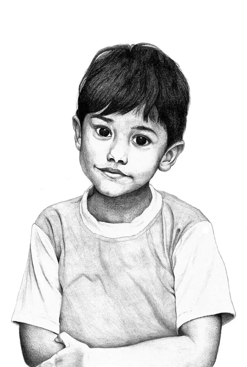 Детский портрет карандашом