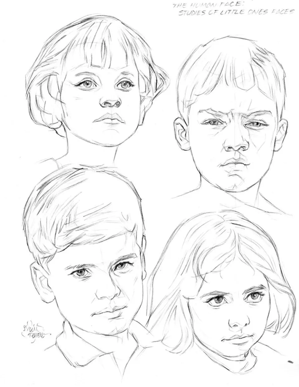 Зарисовка лица мальчика
