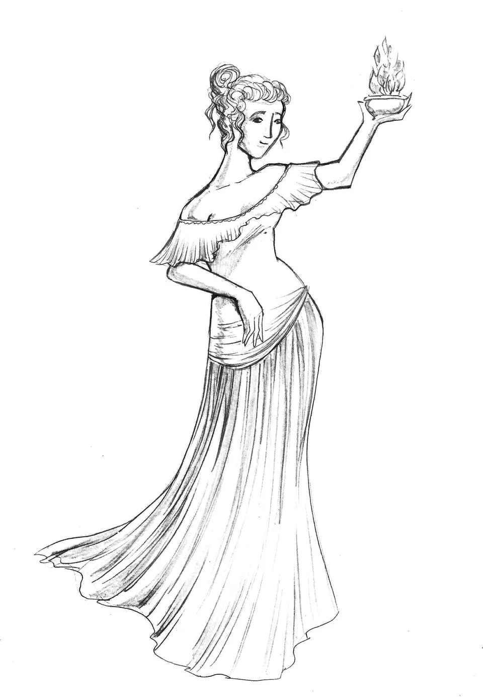 Афродита рисунок карандашом