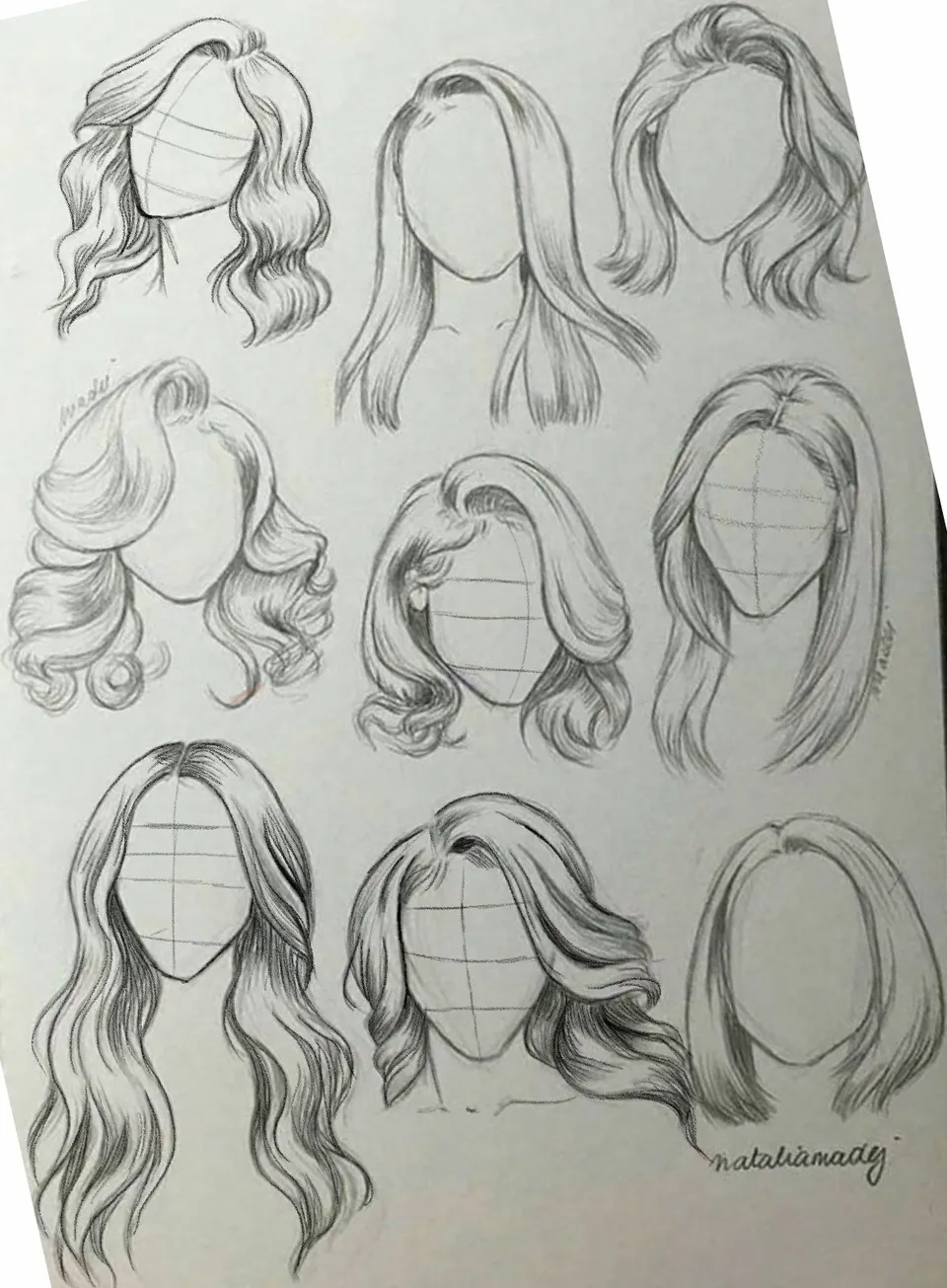 Поэтапное рисование волос