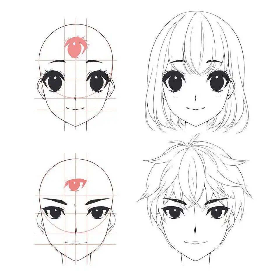 Рисовать лица аниме