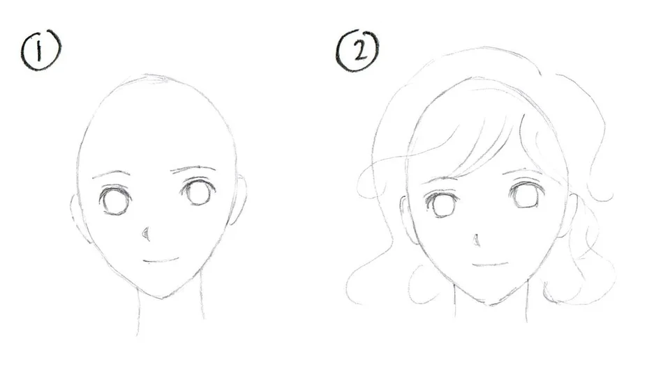 Шаблон для рисования лица аниме