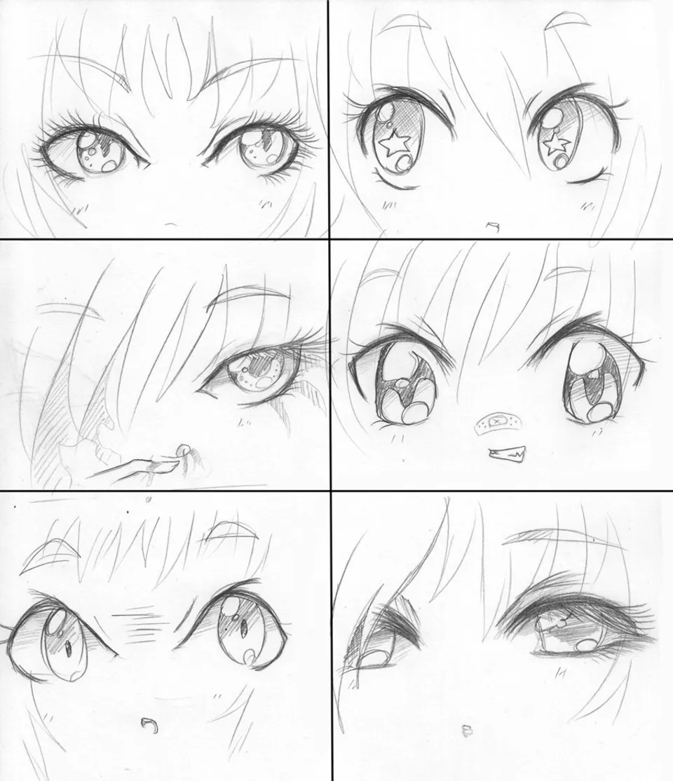 Рисовать аниме глаза поэтапно