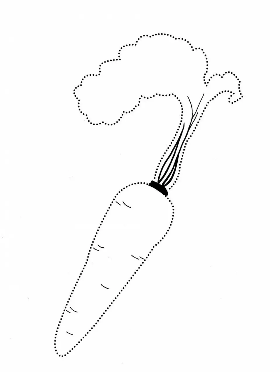 Морковка рисунок для детей карандашом