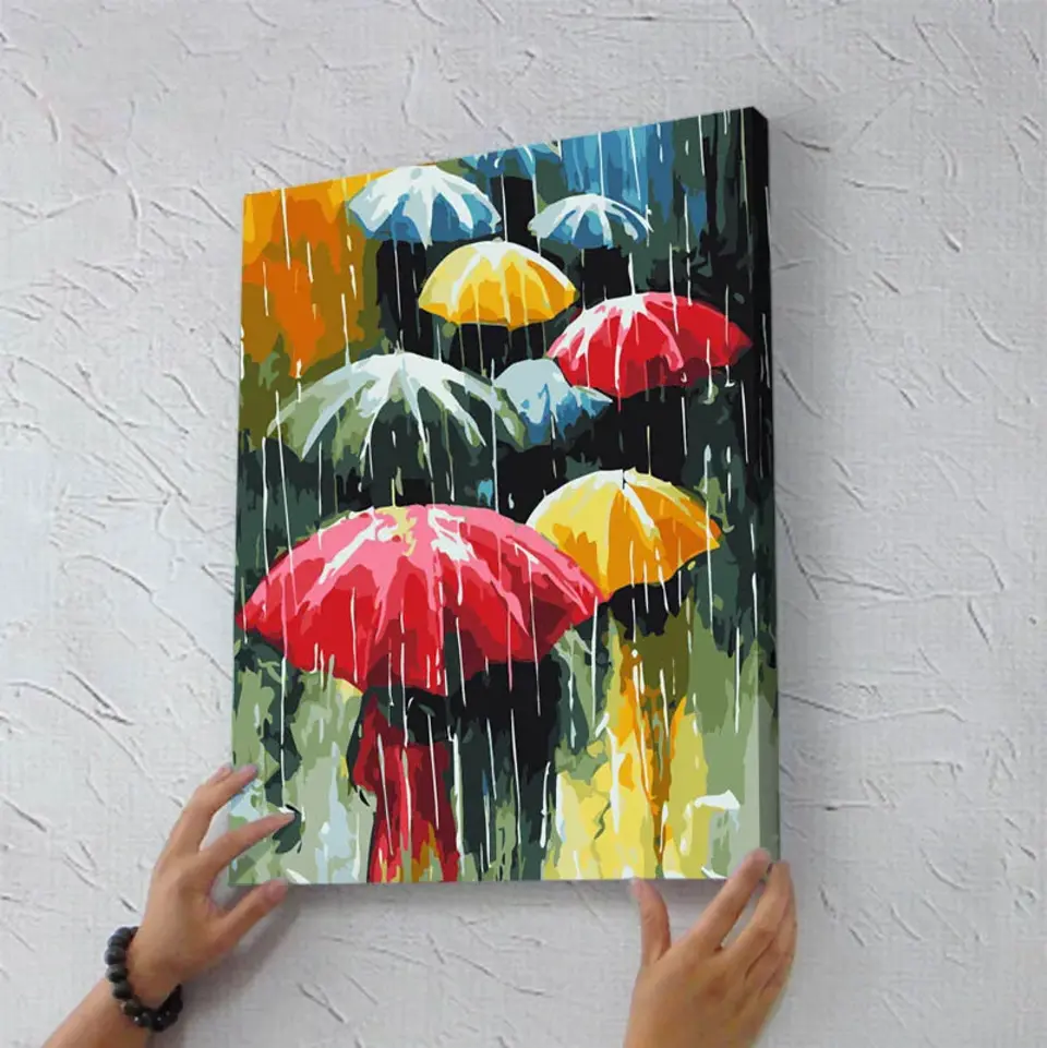 Разноцветные зонтики картина