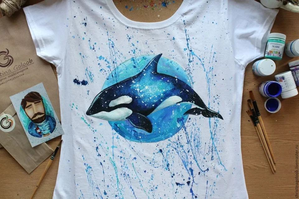 Мк рисунок на футболке кит