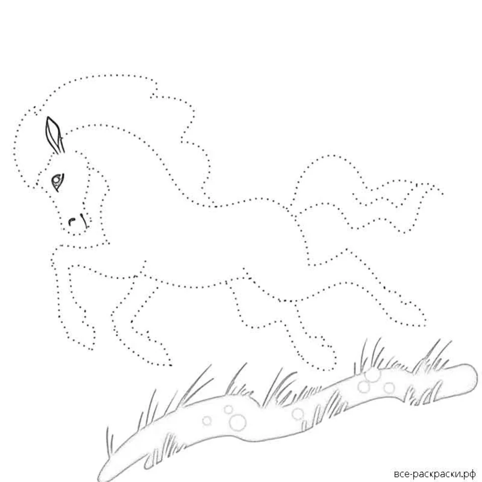 Рисование лошадки по точкам