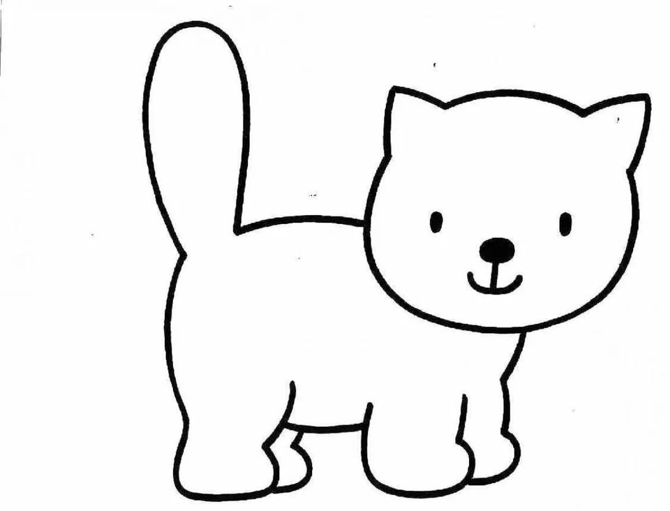 Котик раскраска для малышей