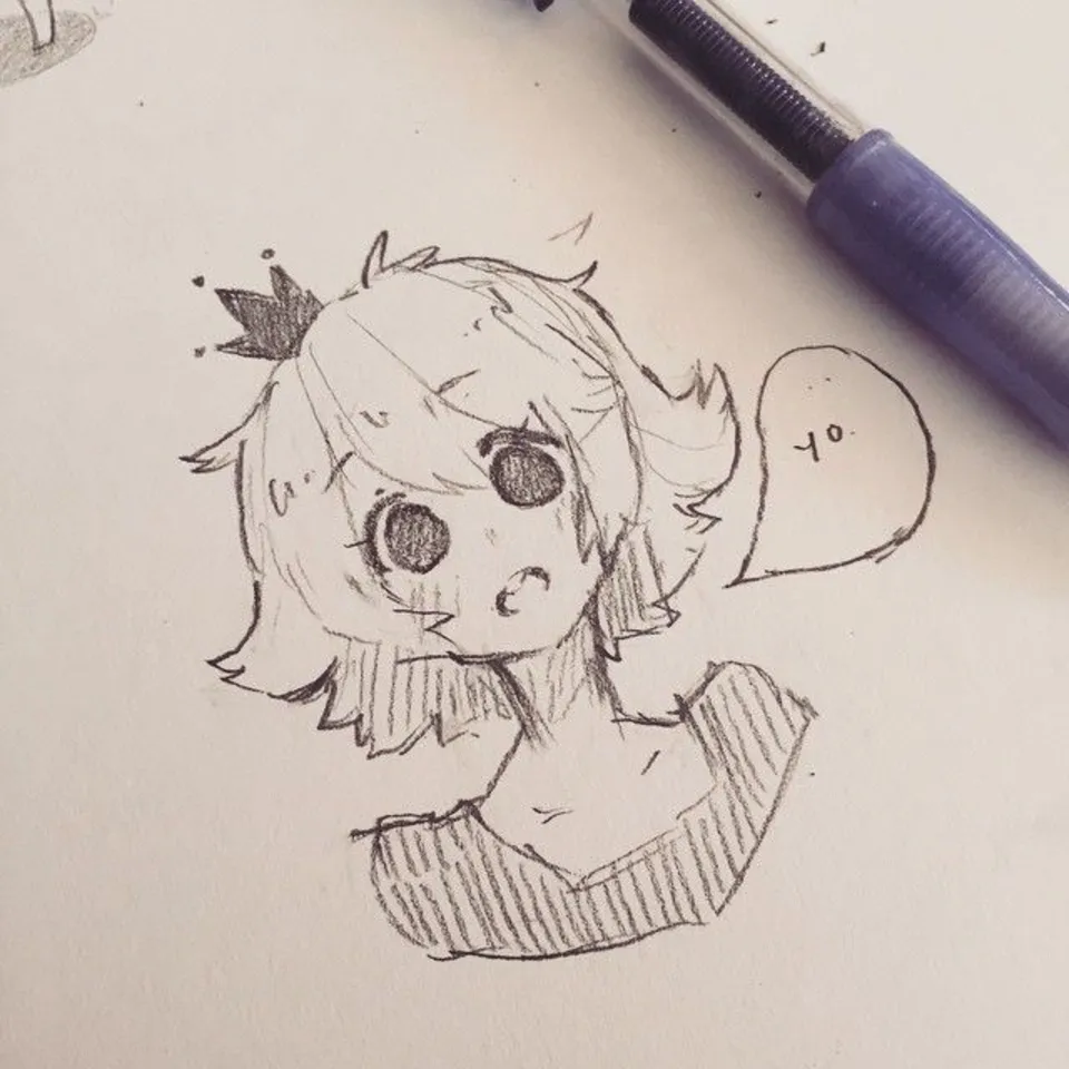 Рисунки ручкой аниме