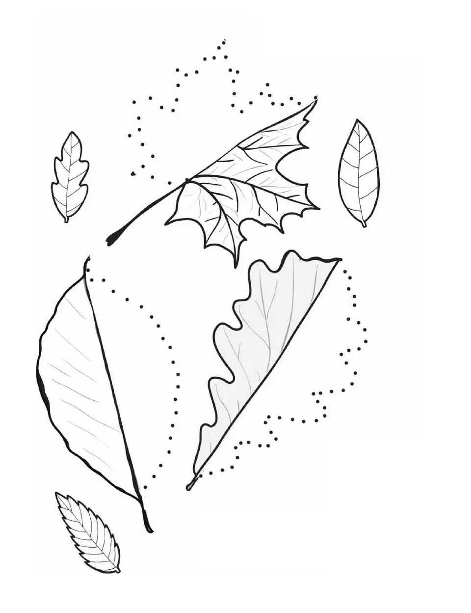 Штриховка осенних листьев