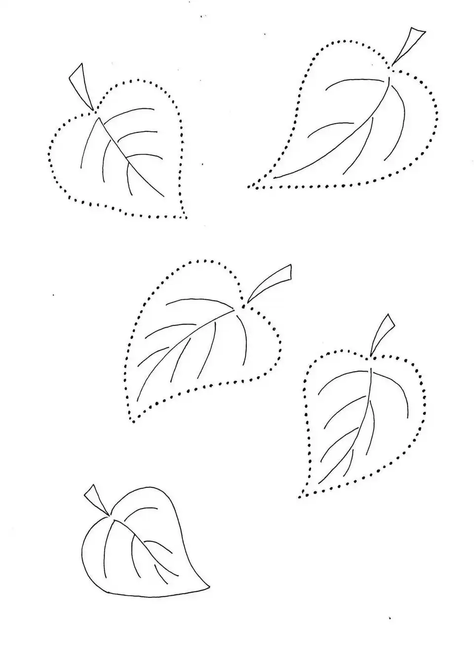 Рисование по точкам листья