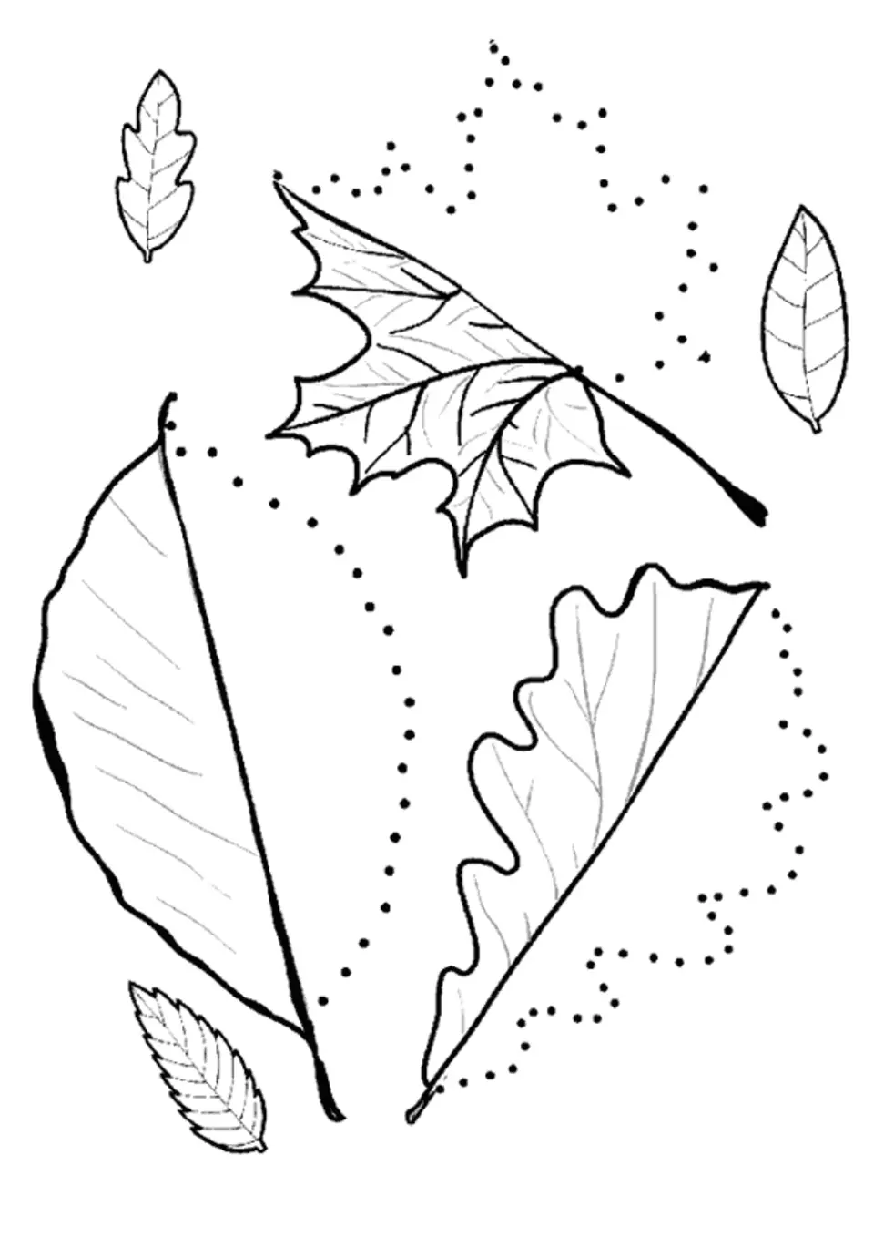 Штриховка листьев для дошкольников