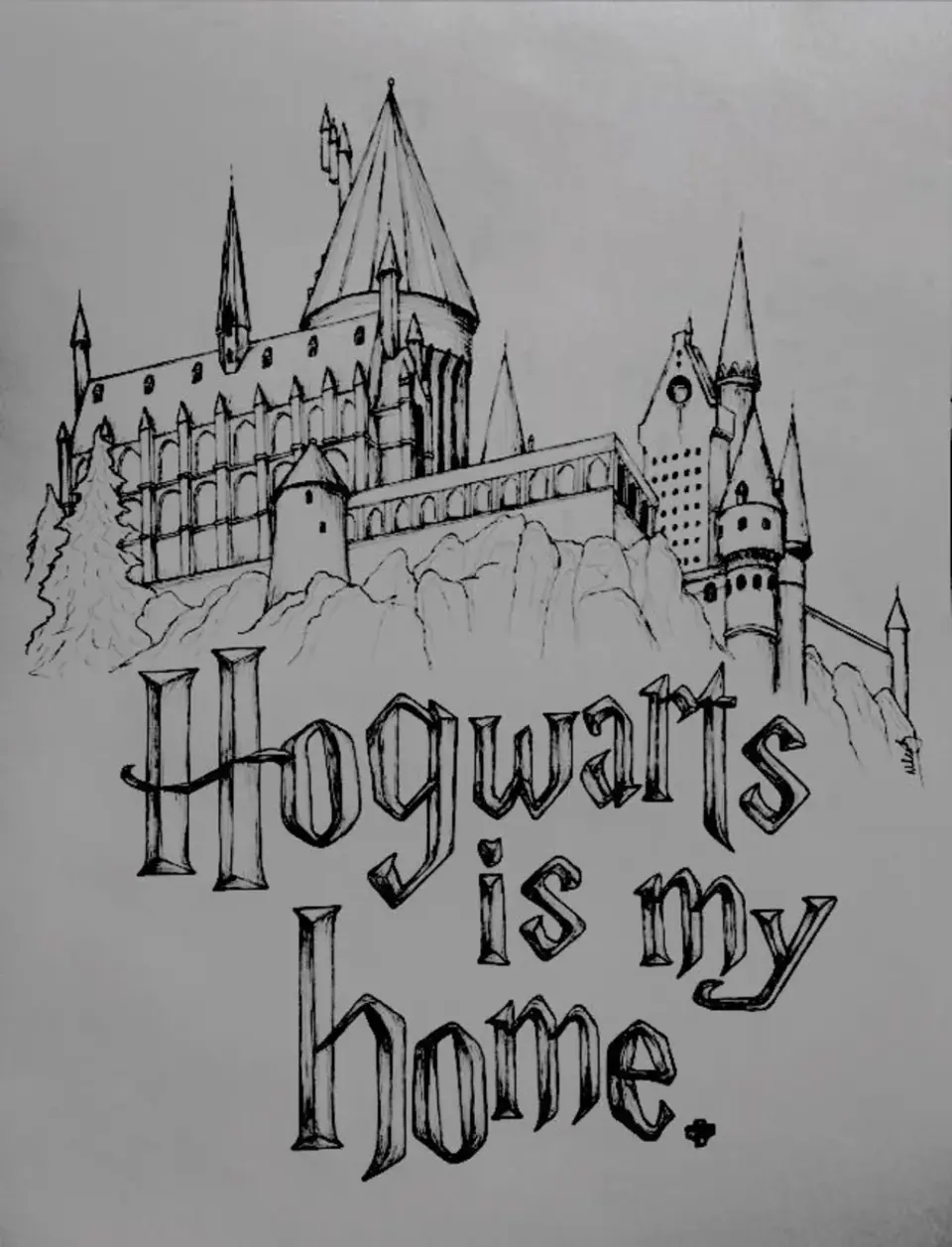 Гарри поттер замок хогвартс рисунок