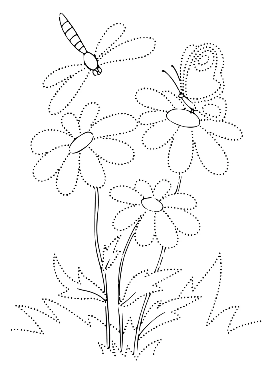 Раскраска луговые цветы для детей