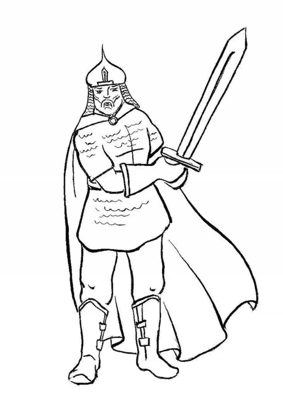 Древнерусский воин раскраска