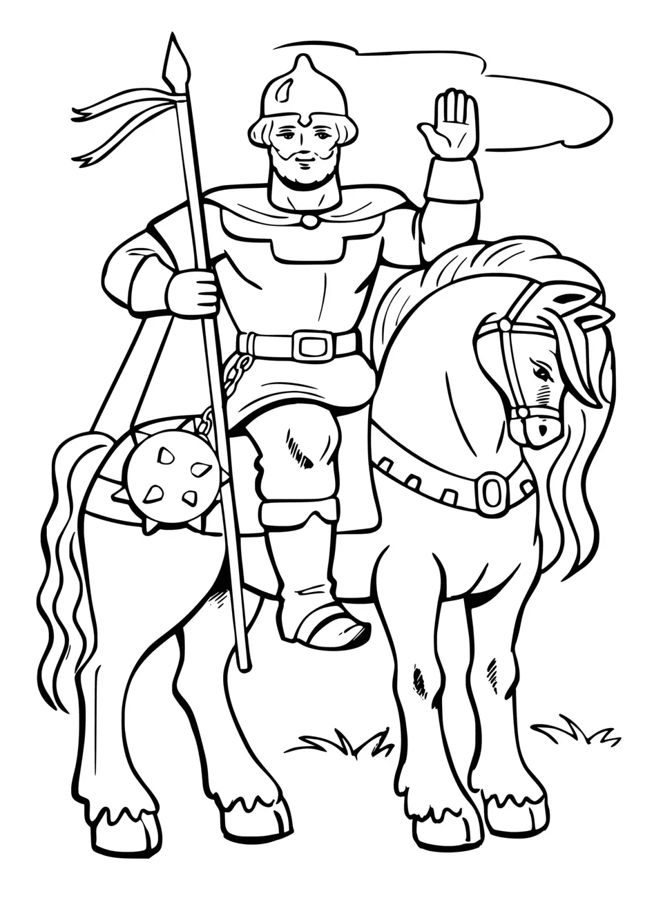Рисунок карандашом богатырь на коне илья муромец