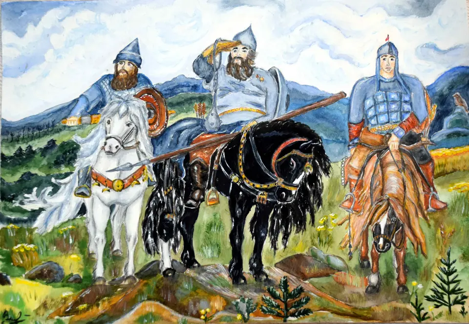 Картина васнецова три богатыря