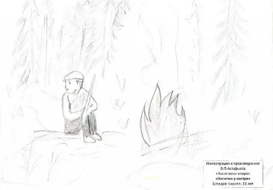 Рисунок пожар в лесу для детей
