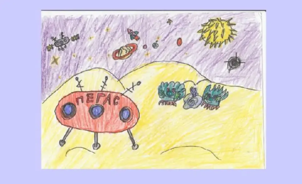 Рисунки детей космос