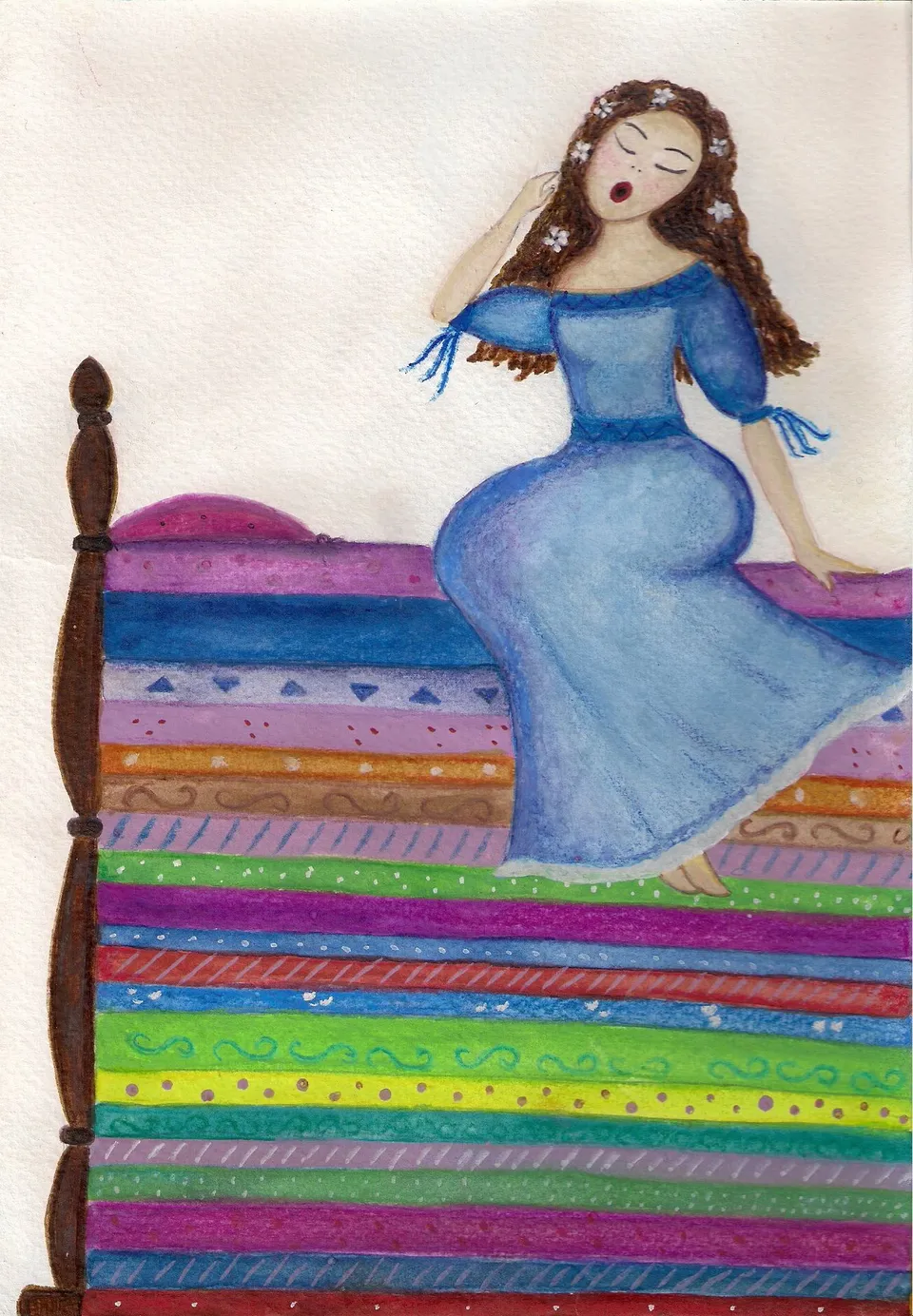 Принцесса на горошине детский рисунок