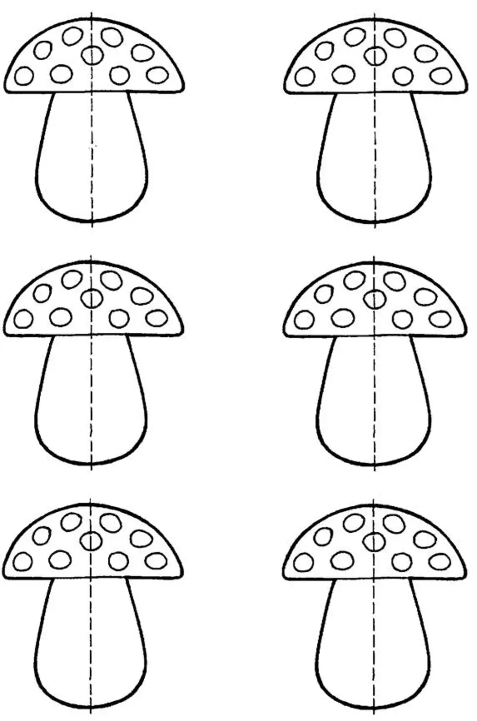 Штриховка грибы для дошкольников