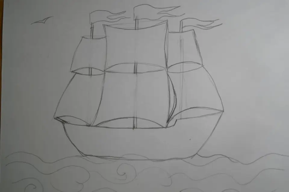 Рисунок корабля простой