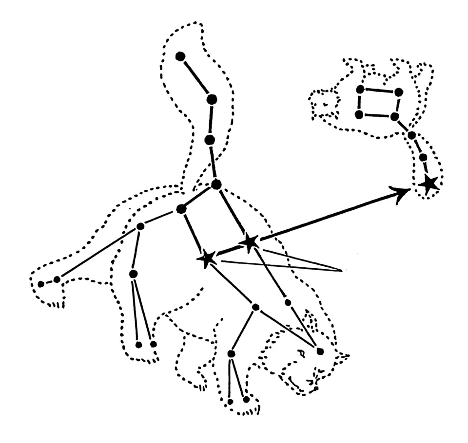 Схема созвездия лев