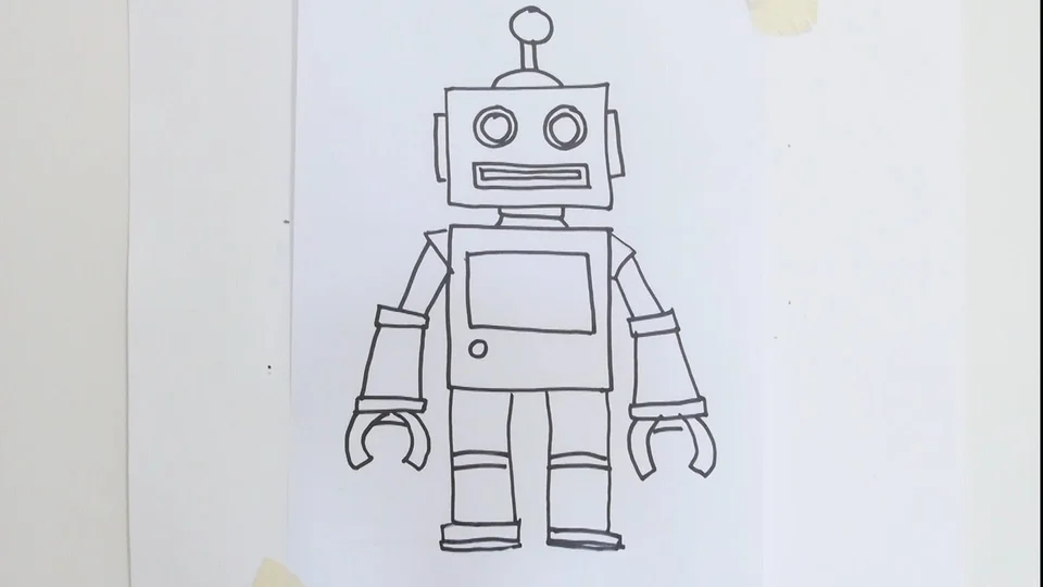 Рисунки роботов карандашом