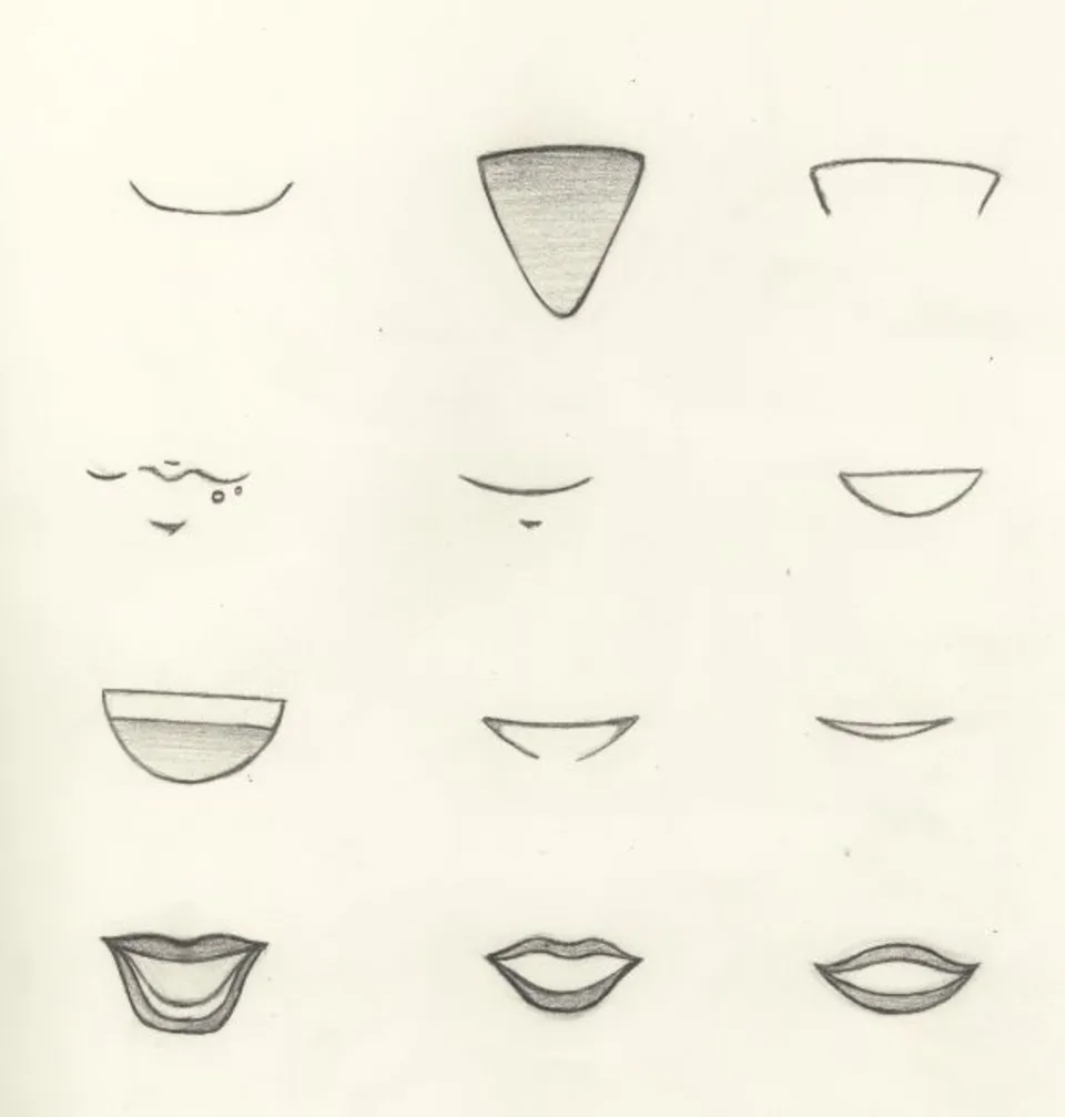 Аниме губы карандашом