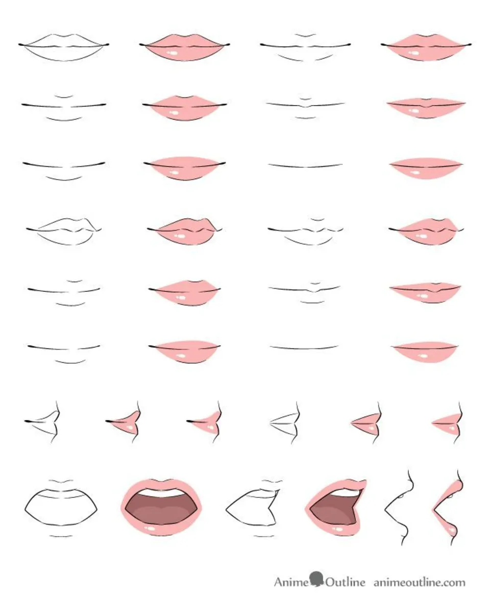 Рисовать губы аниме