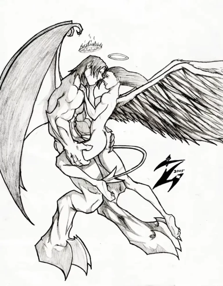 Ангел И Демон: Рисунок Карандашом В Совершенстве