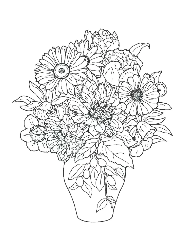 Букет цветов карандашом