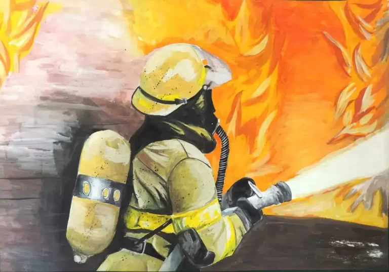 Рисунок Пожарного: Творчество Второклассника В Огненных Оттенках
