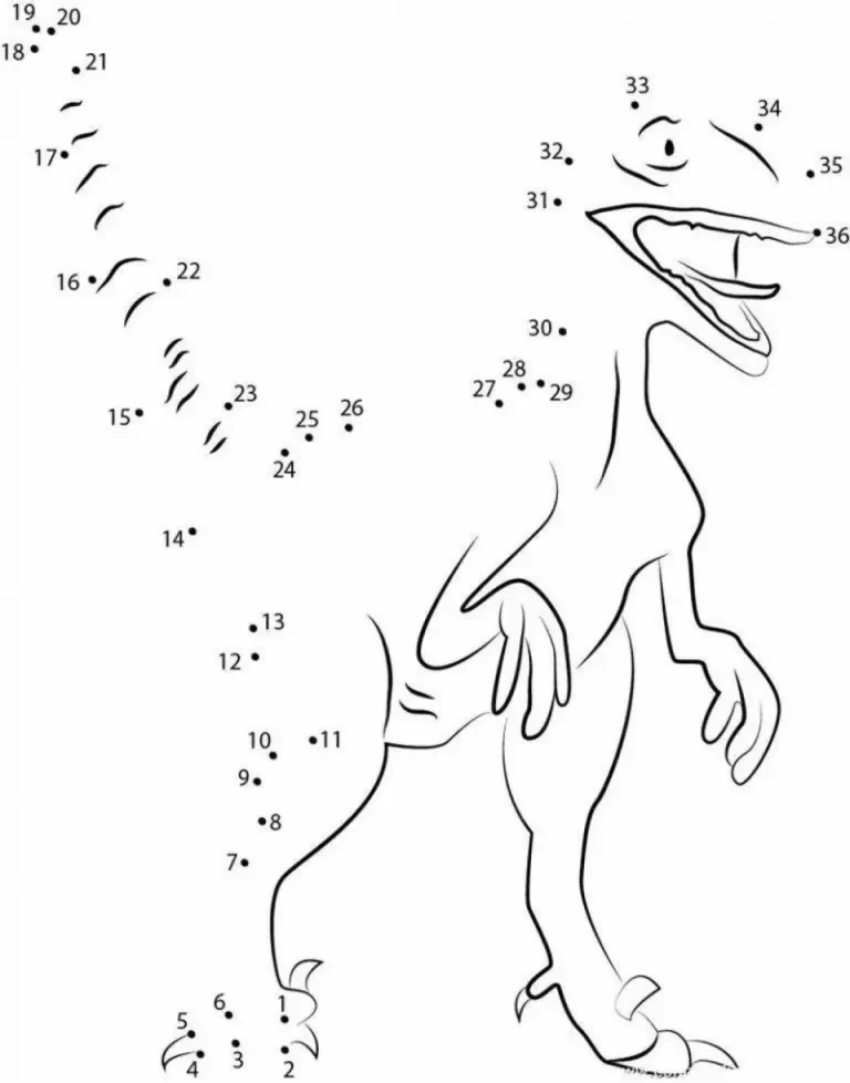 Рисование по точкам динозавры