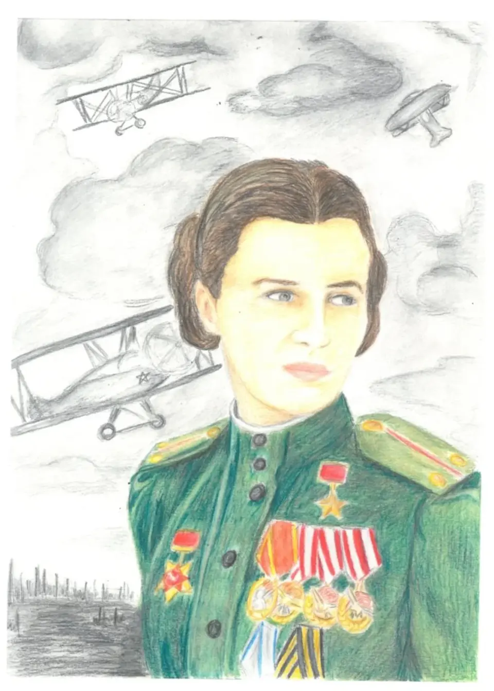 Портрет героя рисунок
