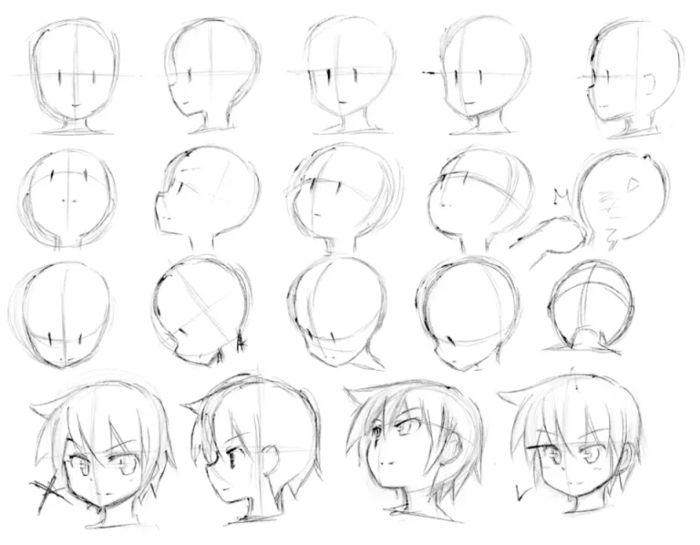 Уроки рисования головы аниме