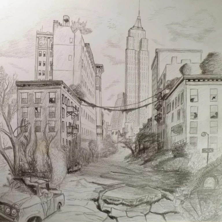 Рисунки города карандашом для начинающих