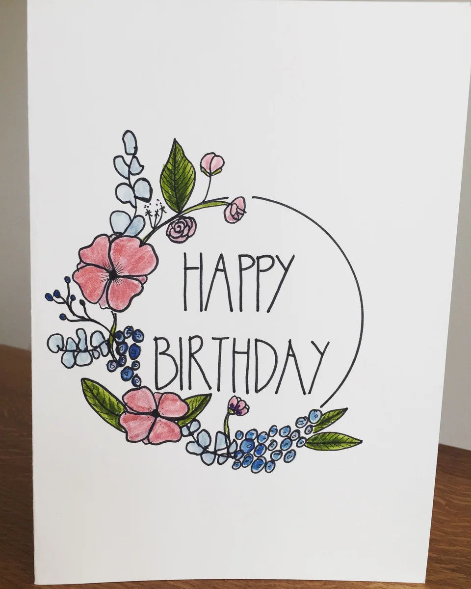 Birthday card рисунок