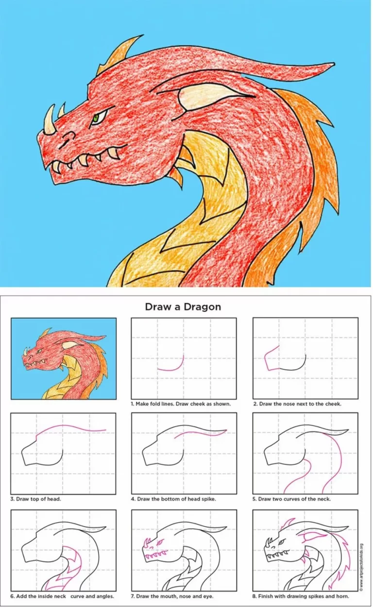 Рисунок дракона поэтапно
