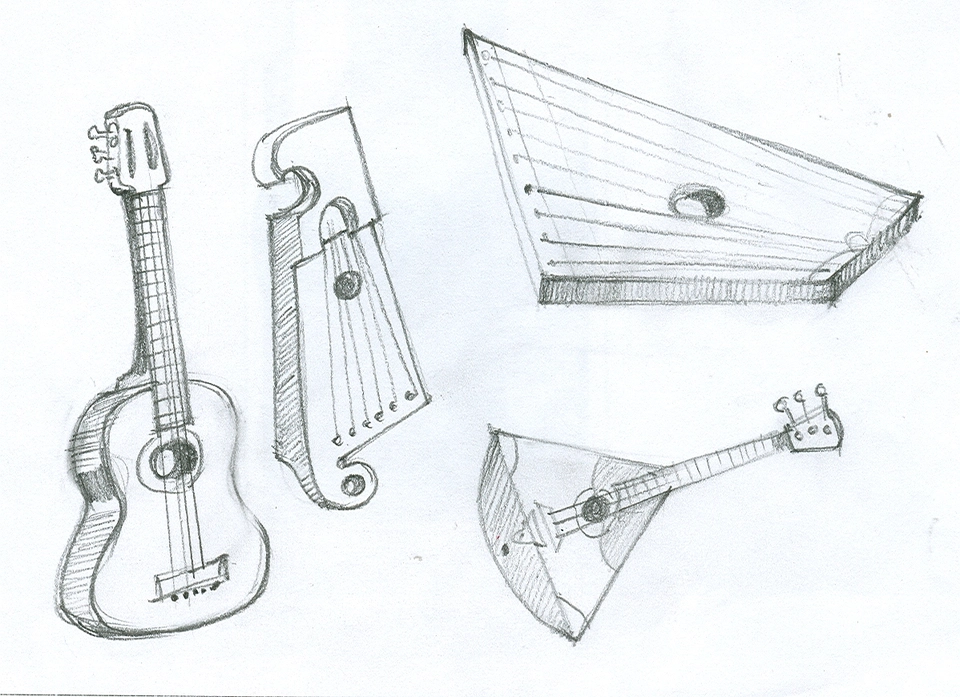 Русский народный инструмент рисунок