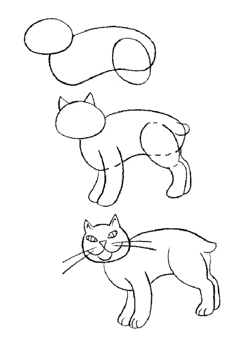 Изучаем Искусство: Как Нарисовать Кошку Для Детей 7 Лет