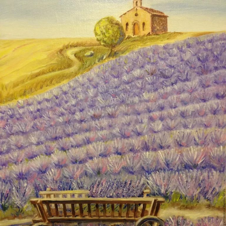 Искусство В Фиолетовых Оттенках: Лавандовое Поле В Рисунках