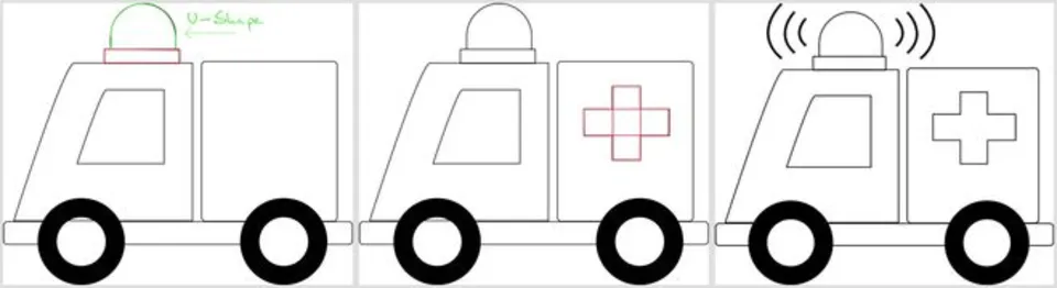 Машина скорой помощи рисунок для детей