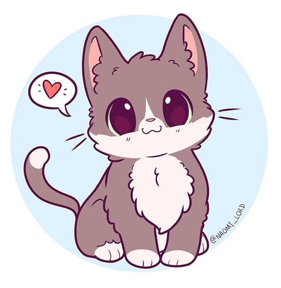 Милые котята для срисовки