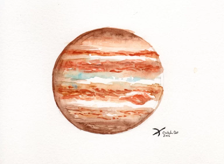 Юпитер планета акварель