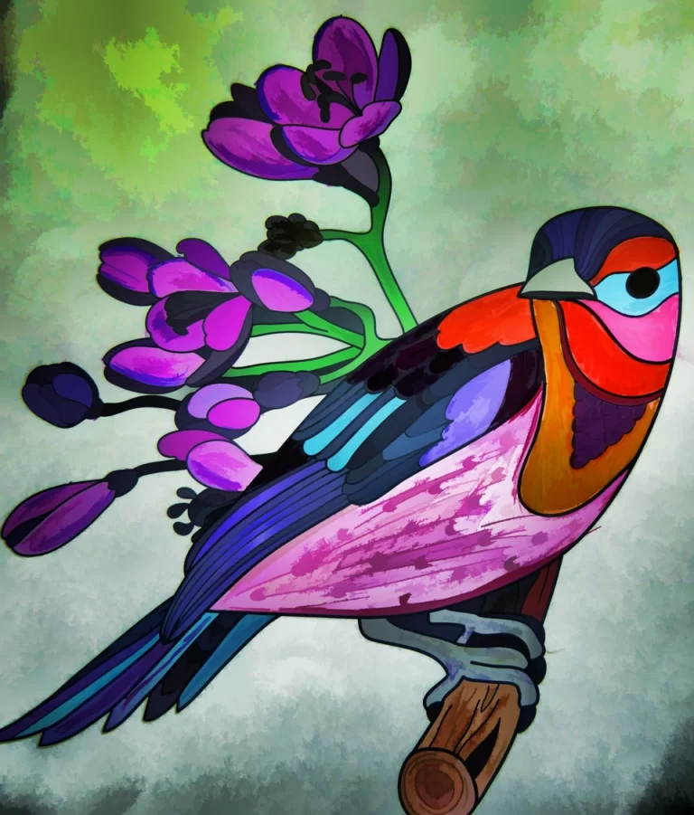 Великолепный Рисунок Птицы, Оживленный Красками: Наша Коллекция Впечатляет!