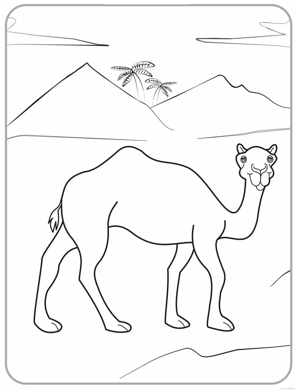 Рисунок верблюда в пустыне
