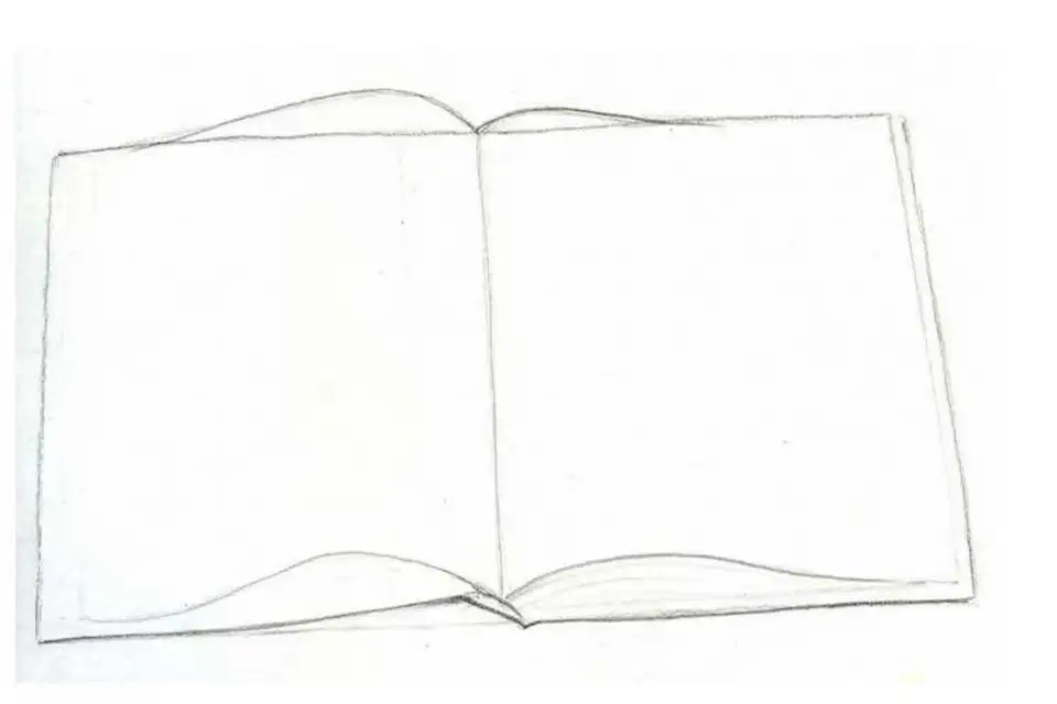 Раскрытая книга рисунок карандашом