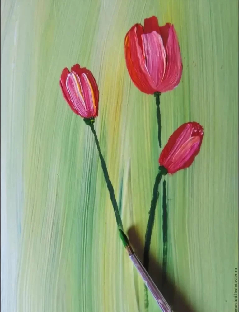 Искусство Воплощения Тюльпана: Рисуем Его Красками С Легкостью