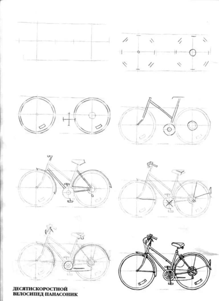 Велосипед карандашом